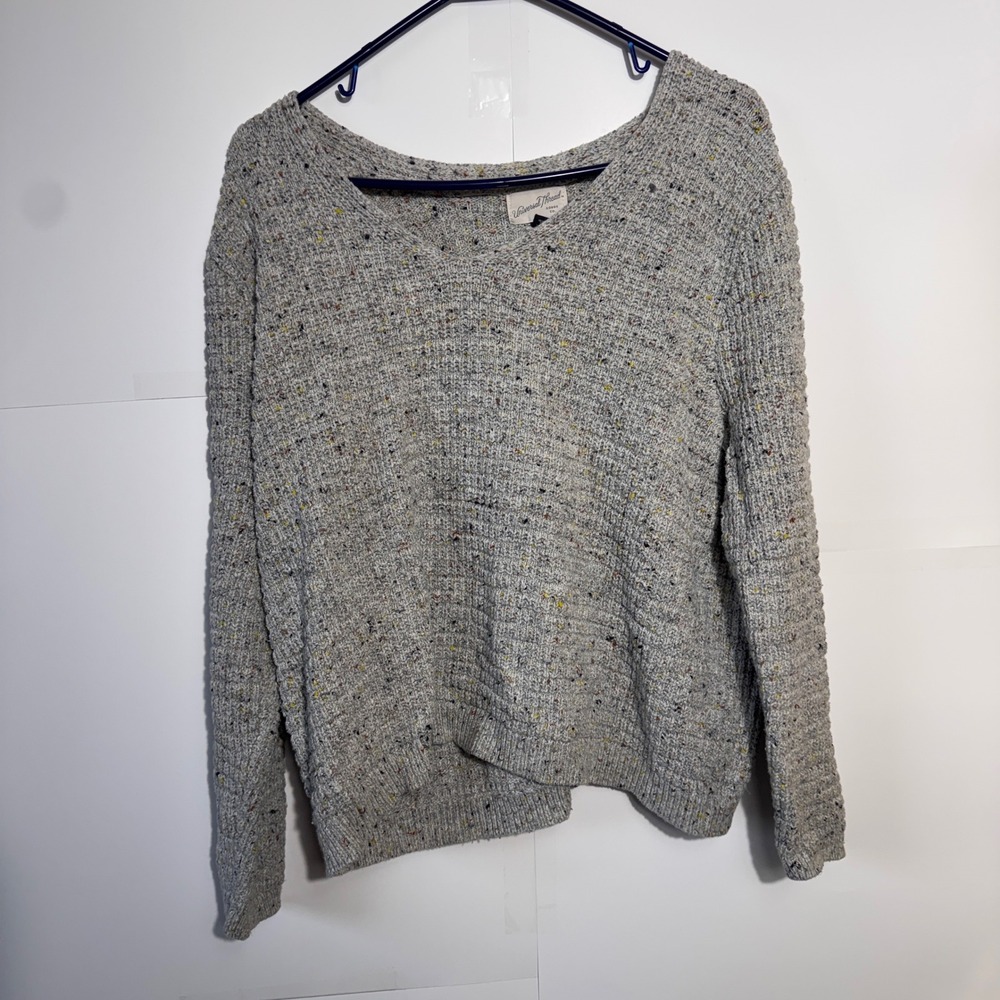 Universal Thread Sweater Women XL Grey Confetti Knit Cable Back‎ Chunky